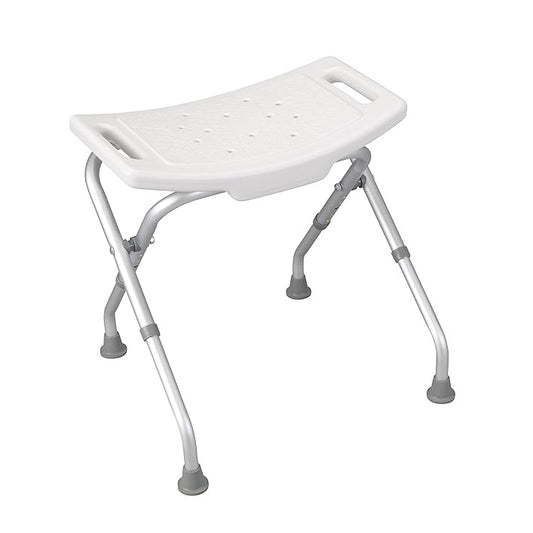Freestanding Foldable Shower Seat in White Finish | Sturdy ABS Bath Bench | Portable, Space-Saving & Slip-Resistant Seat for Elderly, Disabled & Compact Bathrooms