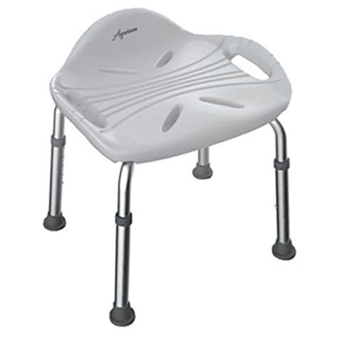 Freestanding Shower Seat in White Finish | Sturdy ABS Bath Bench | Portable, Space-Saving & Slip-Resistant Seat for Elderly, Disabled & Compact Bathrooms