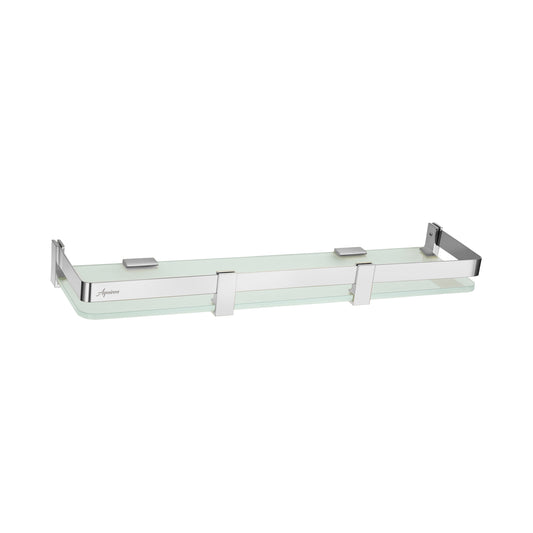 5x12-Inch Wall-Mounted Glass Shelf with Sturdy Aluminium Frame | Toughened Tempered Glass Rack in Chrome Finish | Space-Saving Bathroom, Kitchen & Living Room Organizer