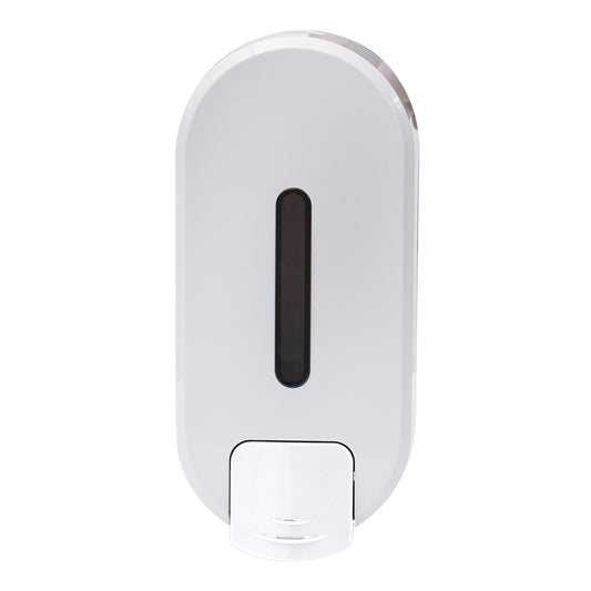 300ml Wall-Mounted Soap Dispenser - White Plastic, Refillable Bottle for Bathroom or Kitchen