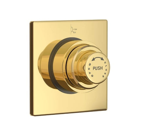 1.25-inch Square Flush Valve in Gold FInish | Heavy-Duty Brass Toilet Flush Valve with PVD Coating | Flush Valve for Bathrooms, Commercial Restrooms, & Hygienic Toilet Installation