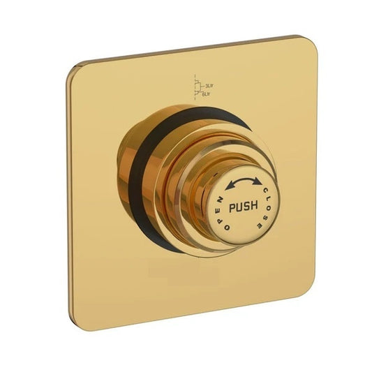 1.25-inch Square Flush Valve in Gold FInish | Heavy-Duty Brass Toilet Flush Valve with PVD Coating | Flush Valve for Bathrooms, Commercial Restrooms, & Hygienic Toilet Installation