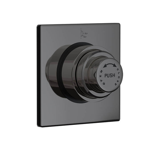 1.25-inch Square Flush Valve in Matte Black FInish | Heavy-Duty Brass Toilet Flush Valve with PVD Coating | Flush Valve for Bathrooms, Restrooms, & Hygienic Toilet Installation