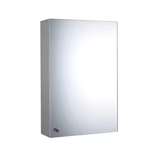 14x20 Inch Stainless Steel Mirror Cabinet | Wall-Mounted Single Door Bathroom Organizer with Shelves