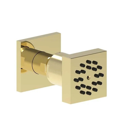 2x2-Inch Square SS304 Body Shower Jet with Rain & Mist - Gold Finish | Wall-Mounted High-Pressure Jet
