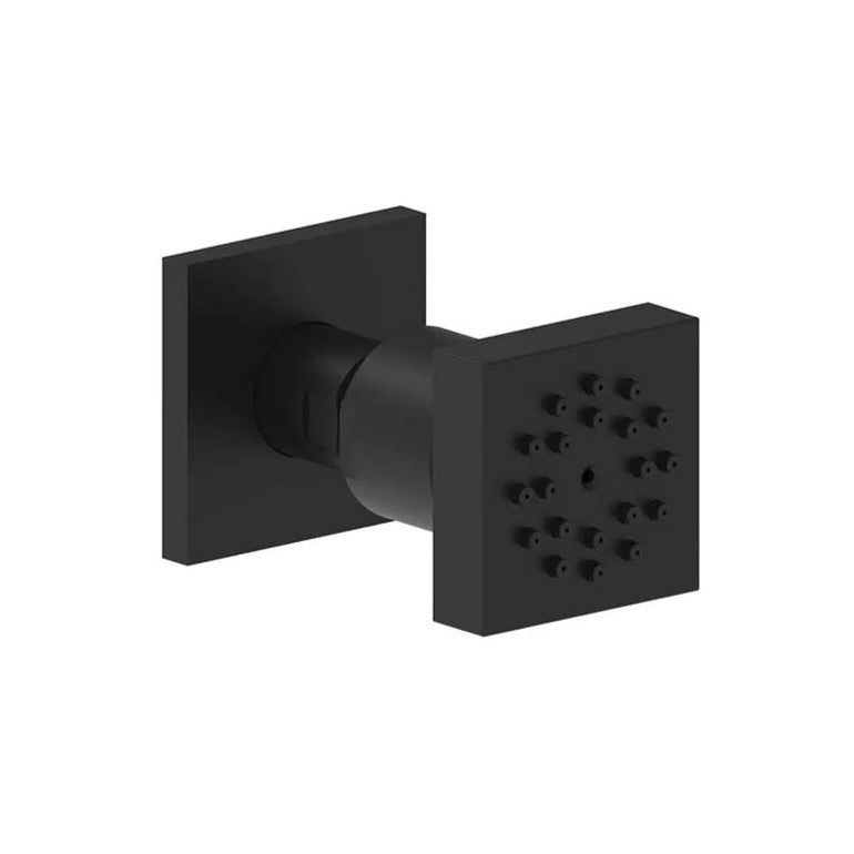 2 Point Body Jet 2x2-Inch Square SS304 Body Jet – Rain & Mist – Matte Black – aquieen