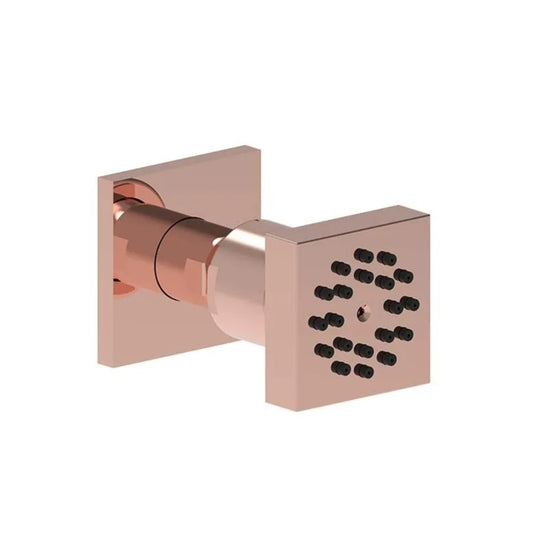 2x2-Inch Square SS304 Body Shower Jet with Rain & Mist - Rose Gold Finish | Wall-Mounted High-Pressure Jet
