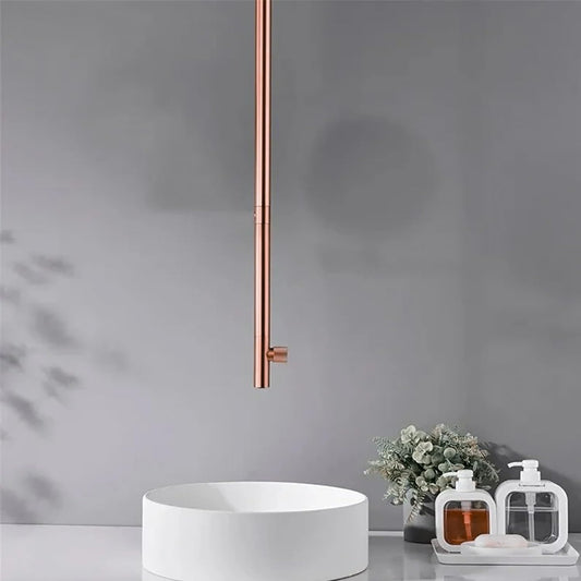 Ceiling Mounted Basin Mixer Tap in Rose Gold Finish | Heavy-Duty Brass Made | Hot & Cold Water Tap | Raso Series
