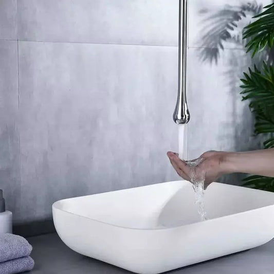 Ceiling Mounted Basin Mixer Tap in Chrome Finish | Heavy-Duty Brass Made | Hot & Cold Water Tap | Drop Series