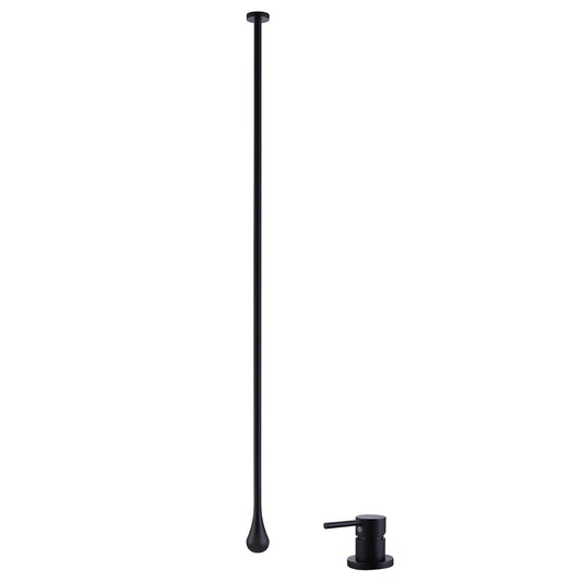 Ceiling Mounted Basin Mixer Tap in Matte Black Finish | Heavy-Duty Brass Made | Hot & Cold Water Tap | Drop Series