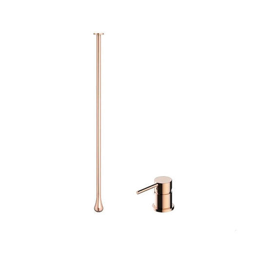 Ceiling Mounted Basin Mixer Tap in Rose Gold Finish | Heavy-Duty Brass Made | Hot & Cold Water Tap | Drop Series