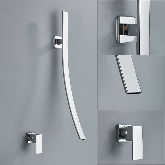 Wall Mounted Basin Mixer Tap in Chrome Finish | Heavy-Duty Brass Made | Hot & Cold Water Tap | Amor Series