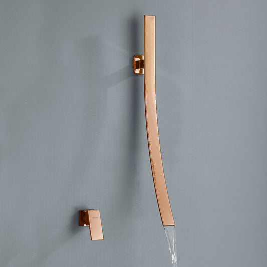 Wall Mounted Basin Mixer Tap in Rose Gold Finish | Heavy-Duty Brass Made | Hot & Cold Water Tap | Amor Series