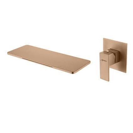 Wall Mounted Basin Mixer Tap in Rose Gold Finish | Heavy-Duty Brass Made | Hot & Cold Water Tap | Plato Series