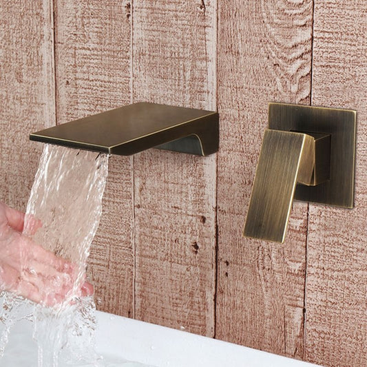 Wall Mounted Basin Mixer Tap in Antique Brass Finish | Heavy-Duty Brass Made | Hot & Cold Water Tap | Dior Series