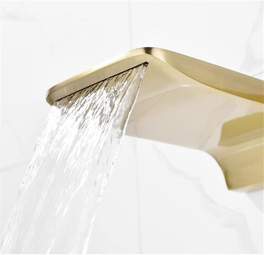 Wall Mounted Basin Mixer Tap in Gold Finish | Heavy-Duty Brass Made | Hot & Cold Water Tap | Dior Series