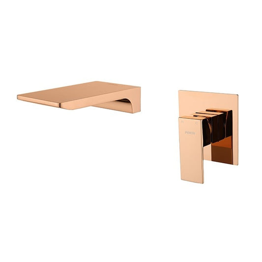 Wall Mounted Basin Mixer Tap in Rose Gold Finish | Heavy-Duty Brass Made | Hot & Cold Water Tap | Dior Series