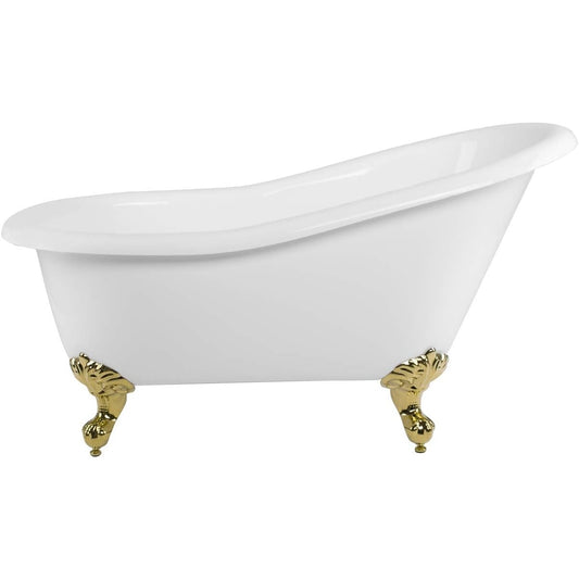 Freestanding Bath Tub 1700x750x580 mm - Oval White Acrylic Soaking Tub for Bathroom, Home Spa & Hotels