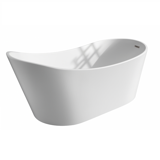 Freestanding Bath Tub 1700x750x700 mm - White Acrylic Standalone Soaking Tub for Modern Bathrooms & Villas