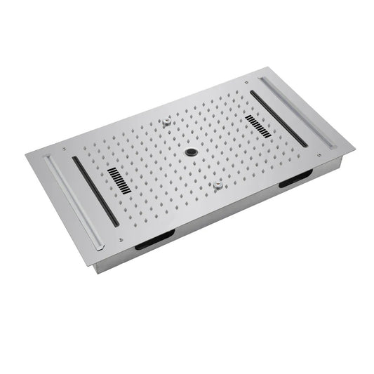 25x14" LED Ceiling Shower with Music & 4 Modes (Rain, Mist, Waterfall, Column) | Chrome Finish SS304 | Remote Controlled