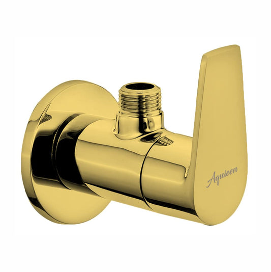 Angle Cock with Wall Flange in Gold Finish | Heavy-Duty Brass Made | PVD Coated | Entice Series
