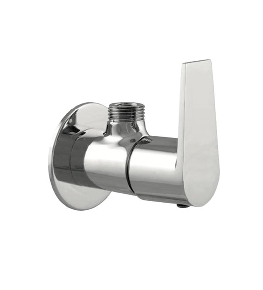 Angle Cock with Wall Flange in Chrome Finish | Heavy-Duty Brass Made | Entice Series | Bathroom & Kitchen Use