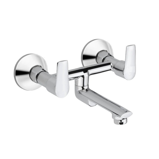 Non-Telephonic Wall Mixer Tap - Chrome PVD Finish Brass with Flange & Connecting Legs - Entice Series