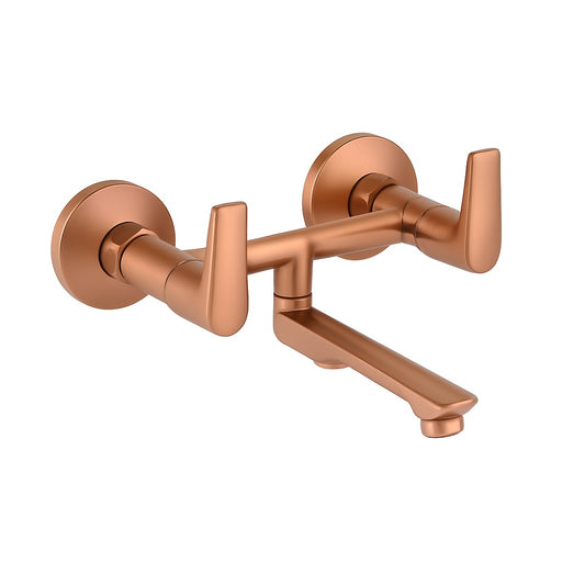 Non-Telephonic Wall Mixer Tap - Rose Gold PVD Finish Brass with Flange & Connecting Legs - Entice Series