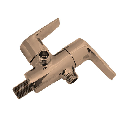 Two-Way Angle Cock with Wall Flange in Rose Gold Finish | Heavy-Duty Brass Made | PVD Coated | Entice Series