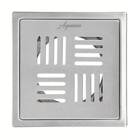 5x5 Inch Floor Grating / Drainer In Matte Finish | Florin Design & Heavy-Duty SS304 Drainer | Anti-Clog & Rust-Resistant Drain Cover for Bathroom & Kitchen