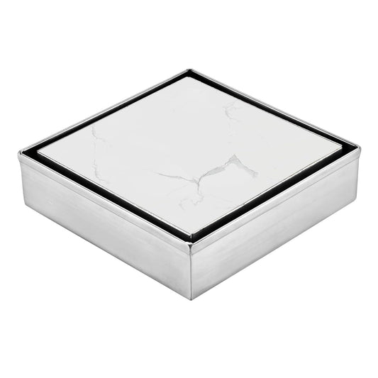 6x6 Inch Tile/Marble Insert Floor Grating / Drainer with Anti-Foul Cockroach Trap | Heavy-Duty SS304 Drainer in Chrome Finish | Drain Cover for Bathroom & Kitchen