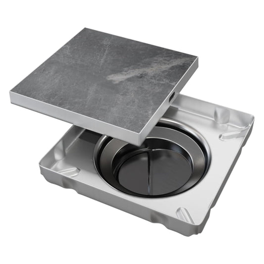 6x6 Inch Tile/Marble Insert Floor Grating / Drainer with Anti-Foul Cockroach Trap | Heavy-Duty SS304 Drainer in Chrome Finish | Drain Cover for Bathroom & Kitchen