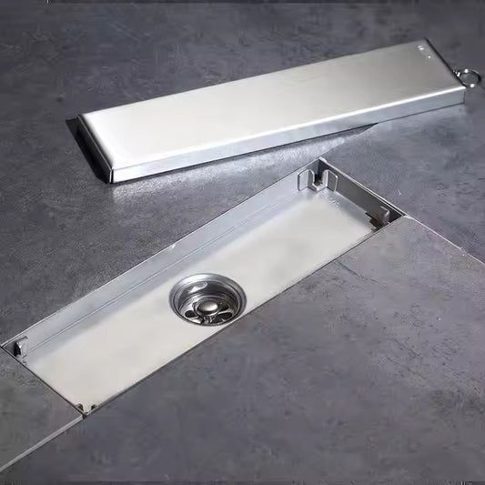 4x12 Inch Tile/Marble Insert Floor Grating / Drainer with Center Hole & Anti-Foul Cockroach Trap | Heavy-Duty SS304 Drainer with Matte Finish | Tile Drainer for Bathroom & Kitchen