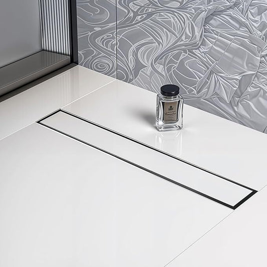 4x24 Inch Tile/Marble Insert Floor Grating / Drainer with Side Hole & Anti-Foul Cockroach Trap | Heavy-Duty SS304 Drainer with Matte Finish | Tile Drainer for Bathroom & Kitchen