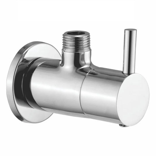Angle Cock with Wall Flange in Chrome Finish | Heavy-Duty Brass Made | Fluid Series | Water Supply Control