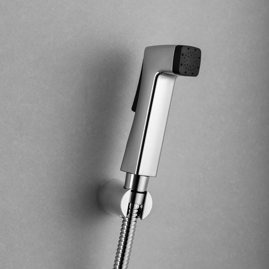Health Faucet Set in Chrome Finish - Blanco Series Square Shape ABS Jet Spray with Hose & Hook