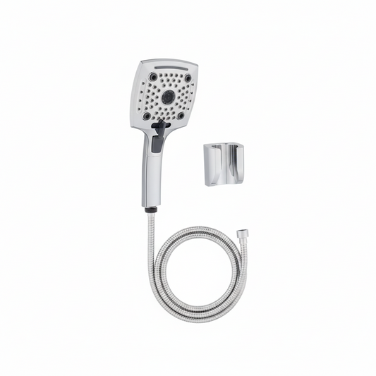Aquieen Hand Shower, Flexible Tube & Wall Holder Set | ABS | Chrome