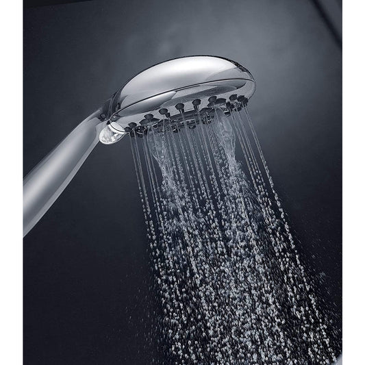 6-Function Hand Shower, Chrome Finish, ABS Body, Wall-Mounted for Bathroom Use - Crystal Series