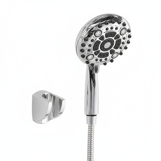 Aquieen Hand Shower, Flexible Tube & Wall Holder Set | ABS | Chrome
