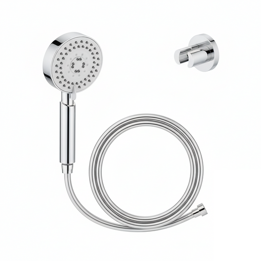Aquieen Hand Shower, Flexible Tube & Wall Holder Set | ABS | Chrome