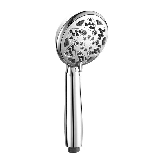 6-Function Hand Shower, Chrome Finish, ABS Body, Wall-Mounted for Bathroom Use - Star Series