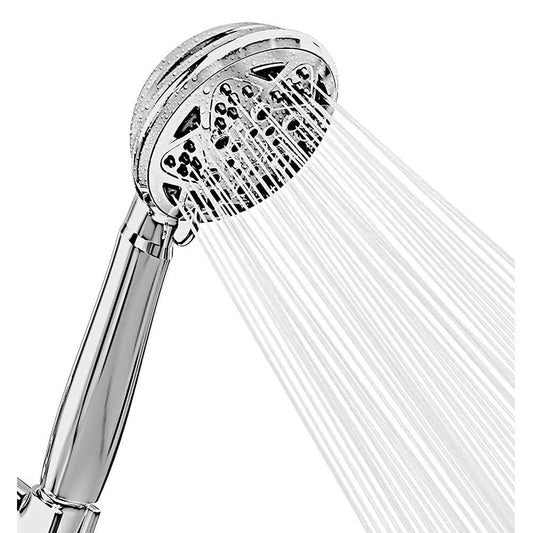 6-Function Hand Shower, Chrome Finish, ABS Body, Wall-Mounted for Bathroom Use - Star Series