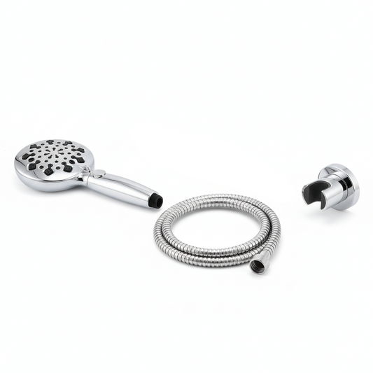 Aquieen Hand Shower, Flexible Tube & Wall Holder Set | ABS | Chrome
