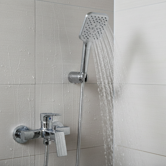 Aquieen Hand Shower, Flexible Tube & Wall Holder Set | ABS | Chrome