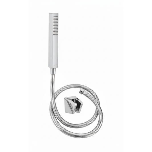 Aquieen Hand Shower, Flexible Tube & Wall Holder Set | Brass | Chrome