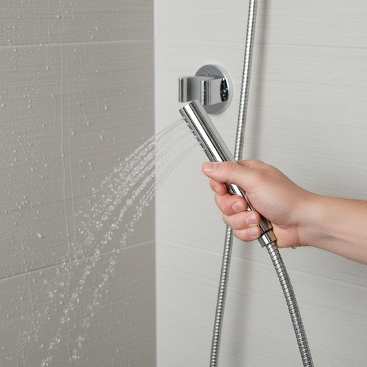 Aquieen Hand Shower, Flexible Tube & Wall Holder Set | ABS | Chrome