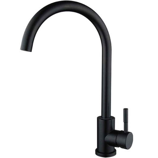 SS304 Deck-Mounted Kitchen Sink Mixer | Provision Hot & Cold Waterflow Control | From Fluid Series, Sink Faucet in Matte Black Finish & Powder Coating | For Home & Commercial Kitchens