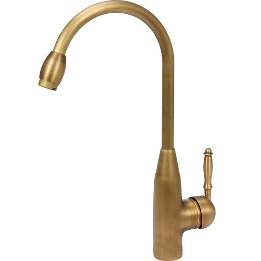 SS304 Kitchen Sink Mixer Faucet - Deck Mounted Tap, Hot & Cold Control, Royal Series, Antique Brass Finish