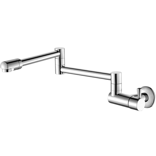 Cold Water Wall Mounted Pot Filler Sink Cock | Heavy-Duty SS304 Stainless Steel Chrome Finish Kitchen Sink Faucet | Swel Series