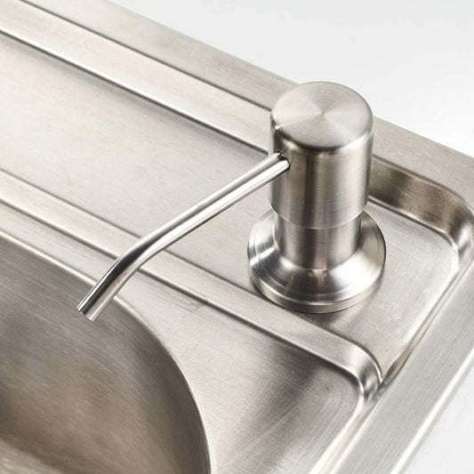 300ml Under-Mount Soap Dispenser for Kitchen Sink - Chrome Finish, SS304 Pump, Refillable Bottle